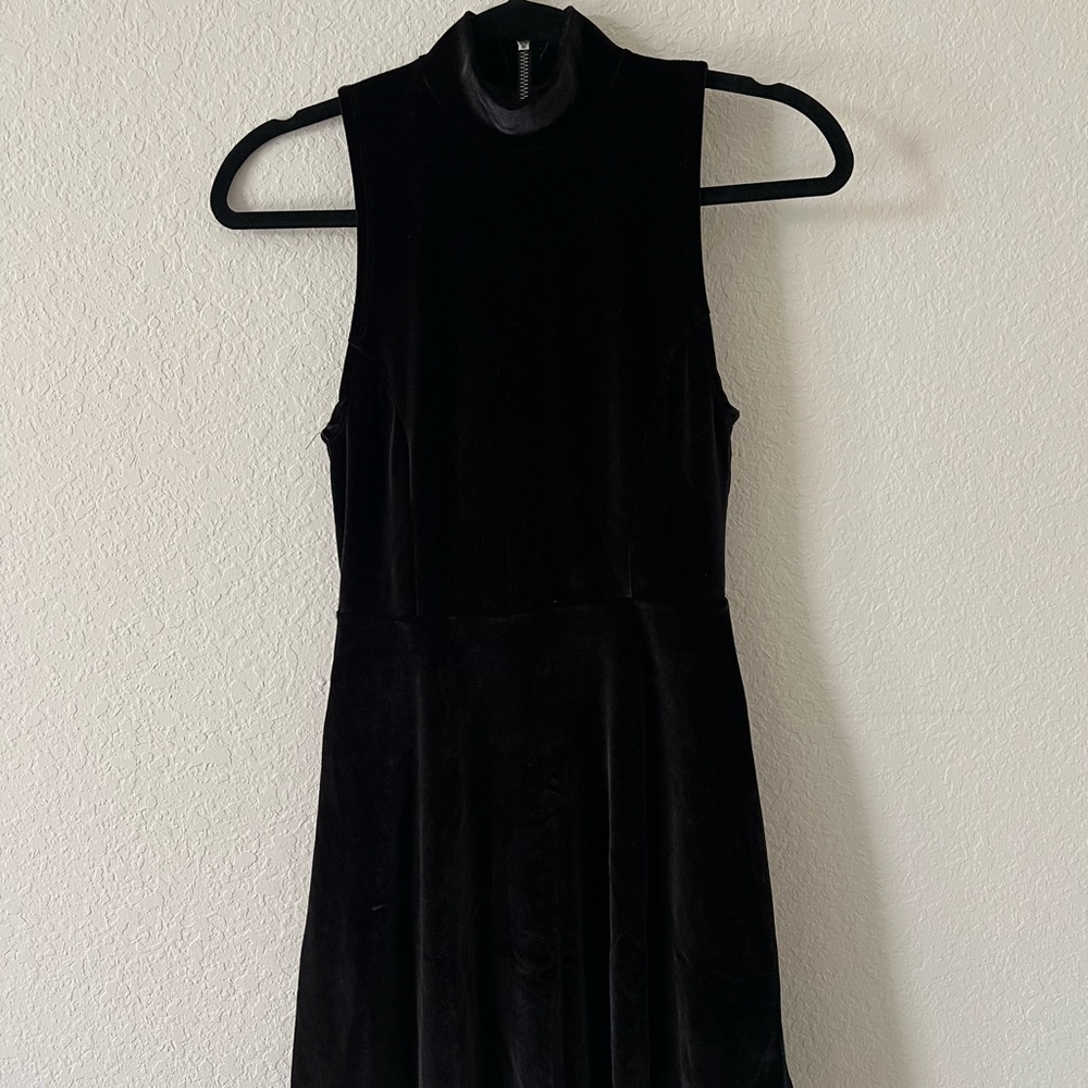 Vans Velvet Black Mock Neck Dress